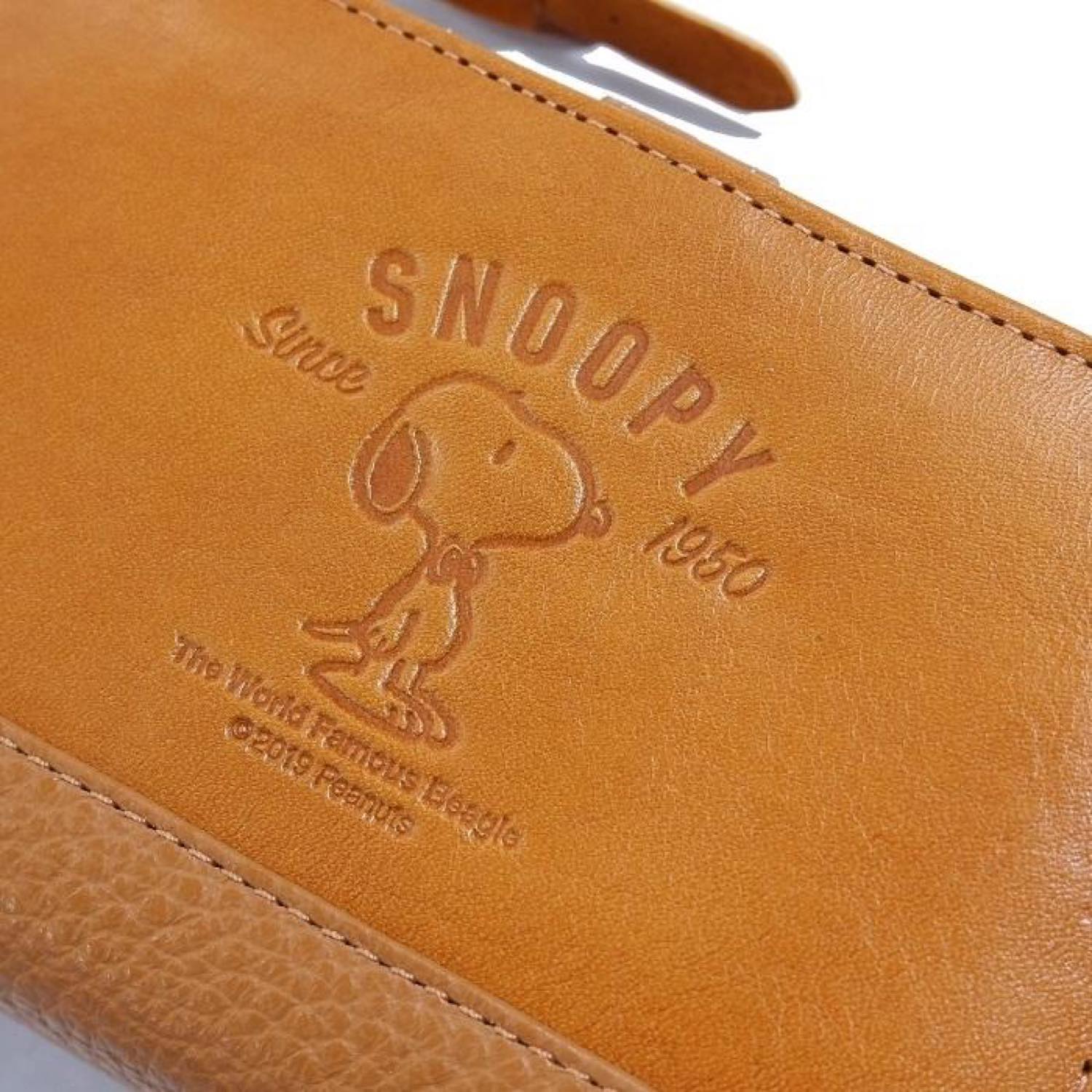 SNOOPY/スヌーピー/PEANUTS/ピーナッツ/蝶ネクタイ/外LF二つ折り財布/本革