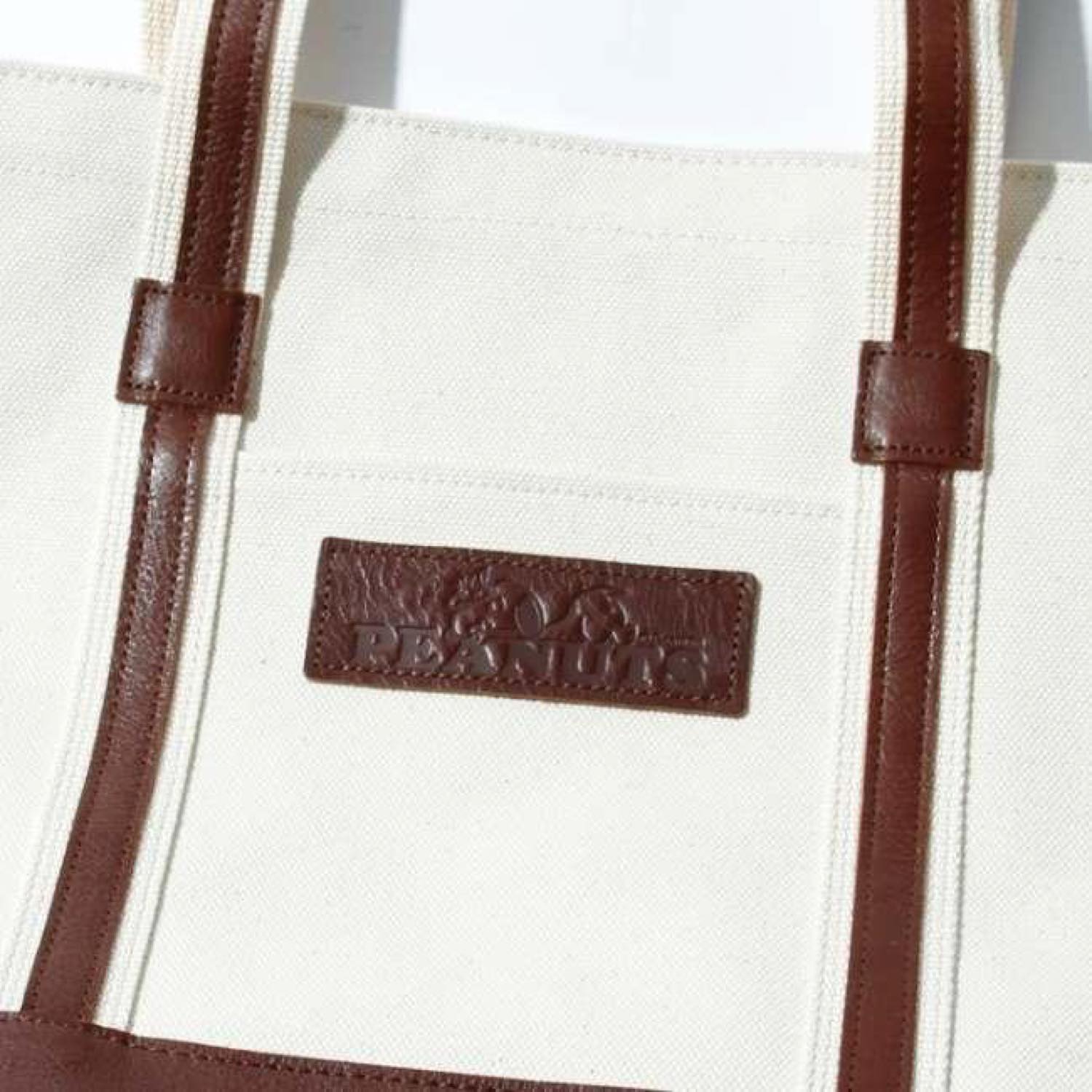 Snoopy Leather Collection/スヌーピー/レザー×キャンバストート L