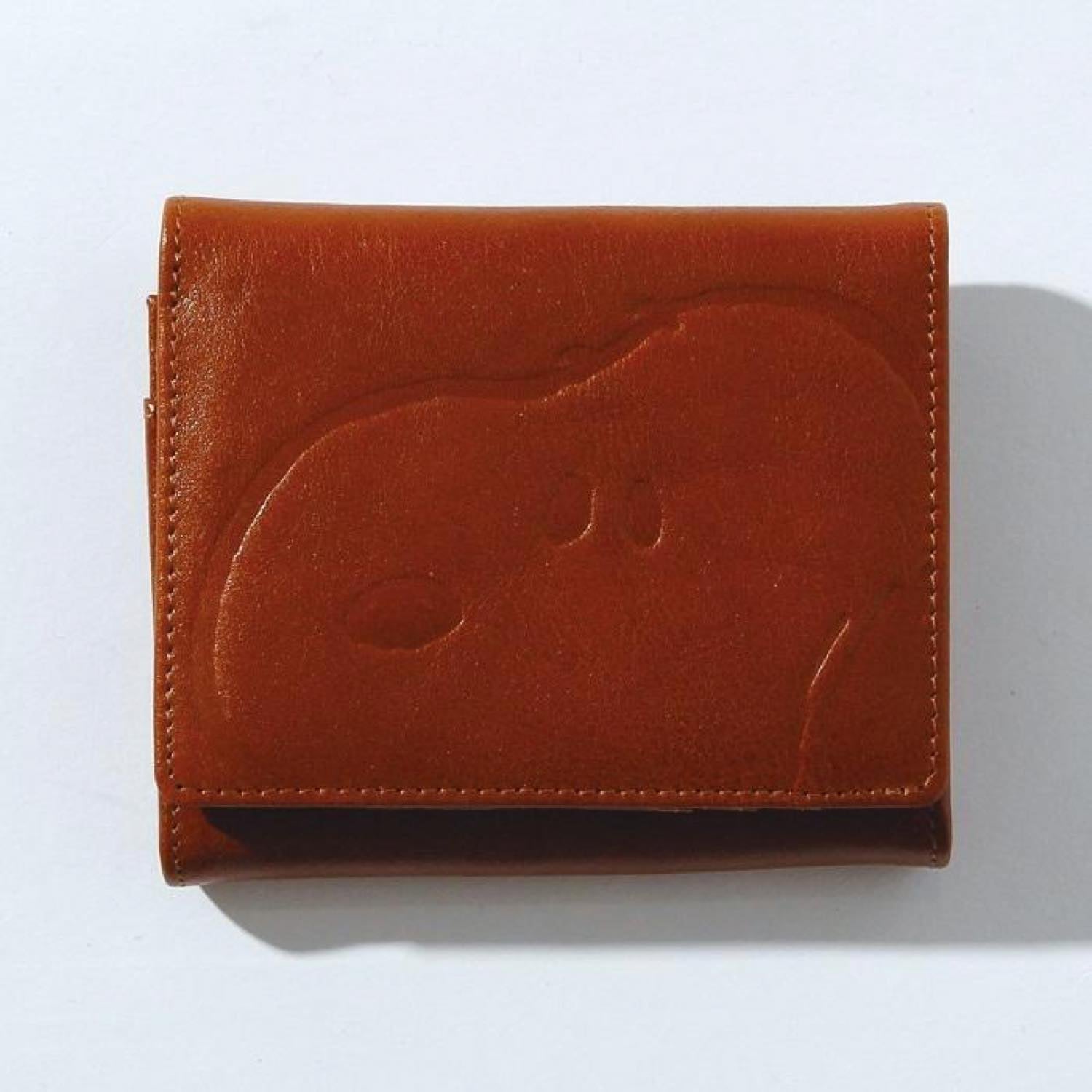SNOOPY/スヌーピー/PEANUTS/ピーナッツ/FACE/二つ折れ財布/本革