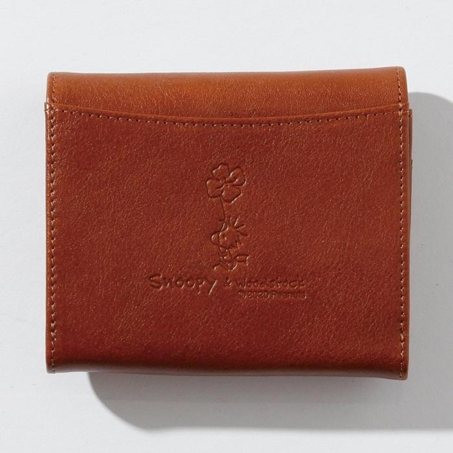 SNOOPY/スヌーピー/PEANUTS/ピーナッツ/FACE/二つ折れ財布/本革