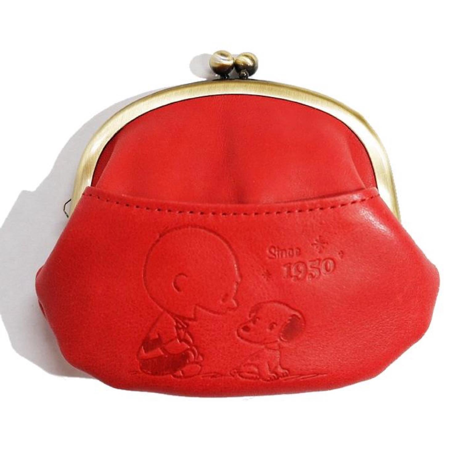 SNOOPY/スヌーピー/PEANUTS/ピーナッツ/70th/がま口　Ｍ/本革