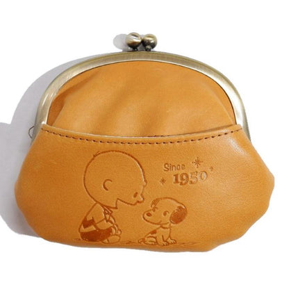 SNOOPY/スヌーピー/PEANUTS/ピーナッツ/70th/がま口　Ｍ/本革