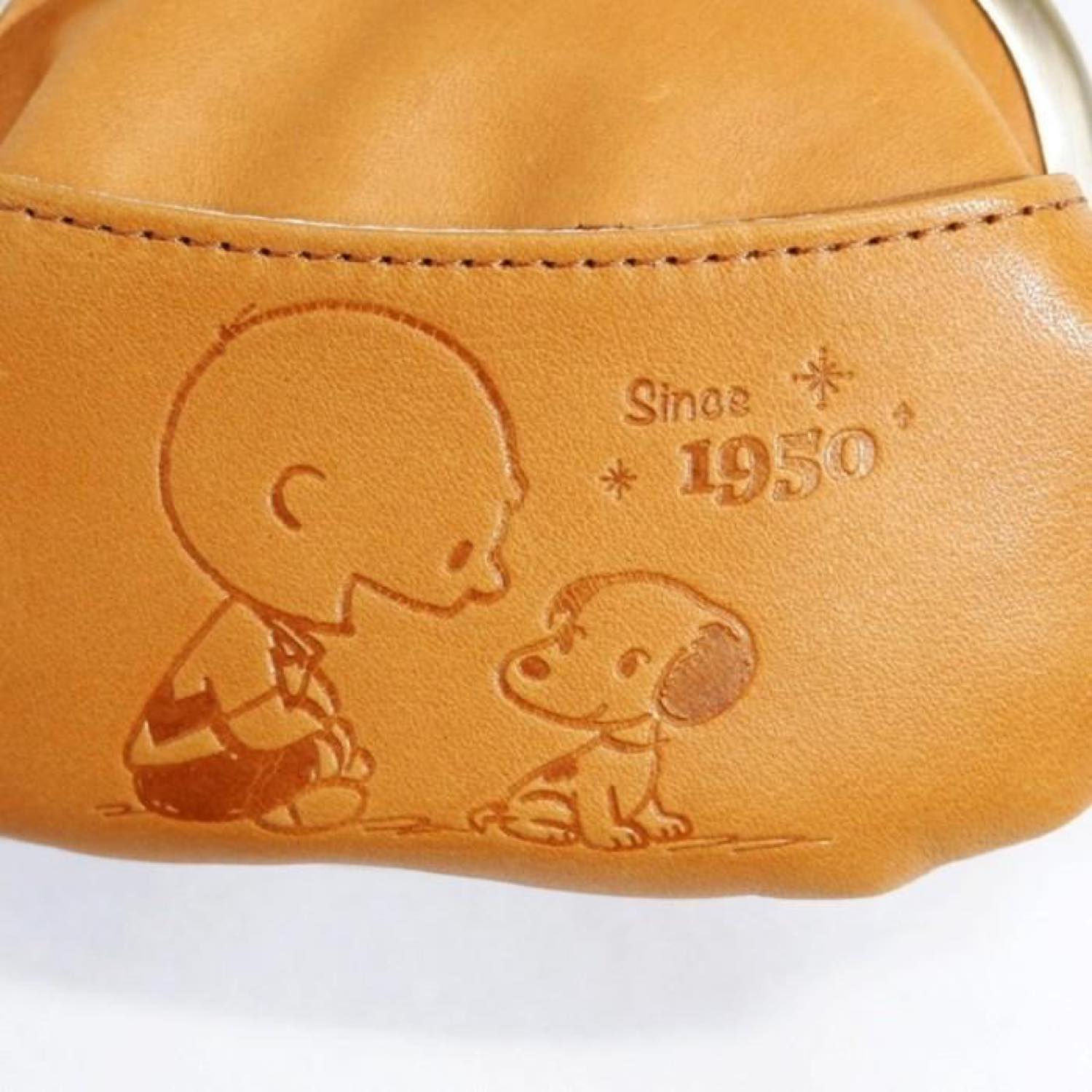 SNOOPY/スヌーピー/PEANUTS/ピーナッツ/70th/がま口　Ｍ/本革