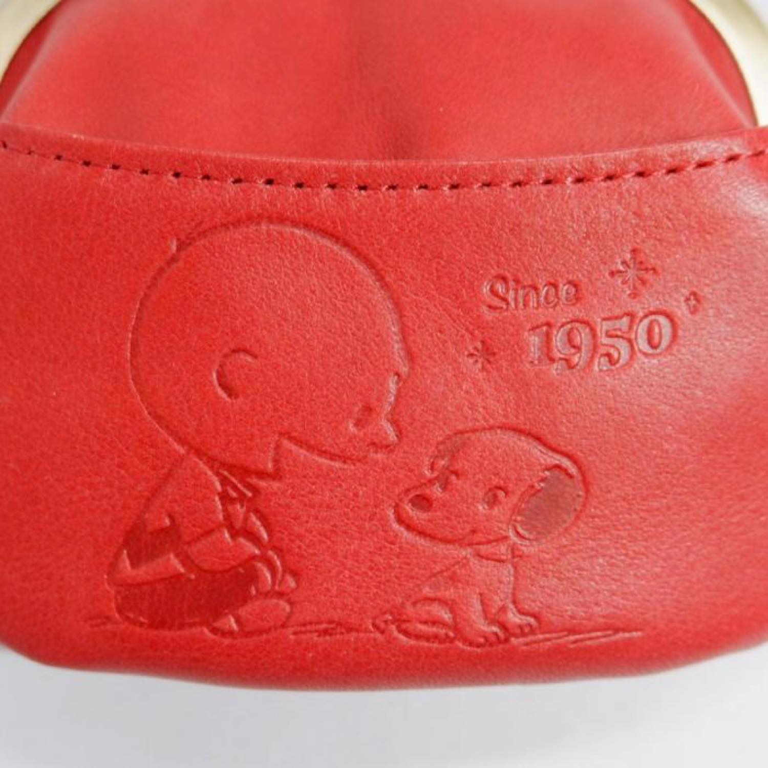 SNOOPY/スヌーピー/PEANUTS/ピーナッツ/70th/がま口　Ｍ/本革